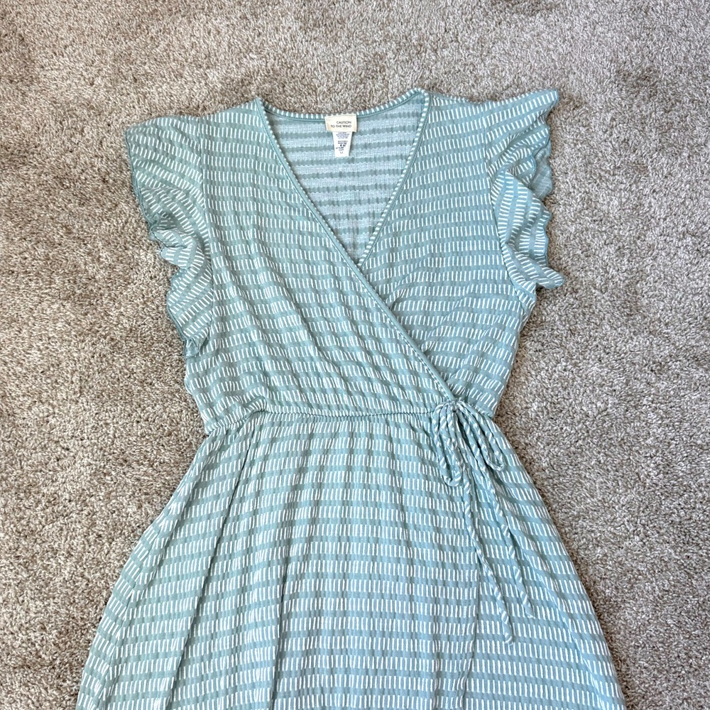 Wrap Dress with Flutter Sleeves Size L